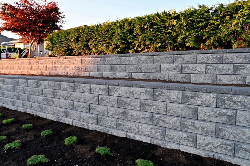 Retaining Wall Installation in Summer